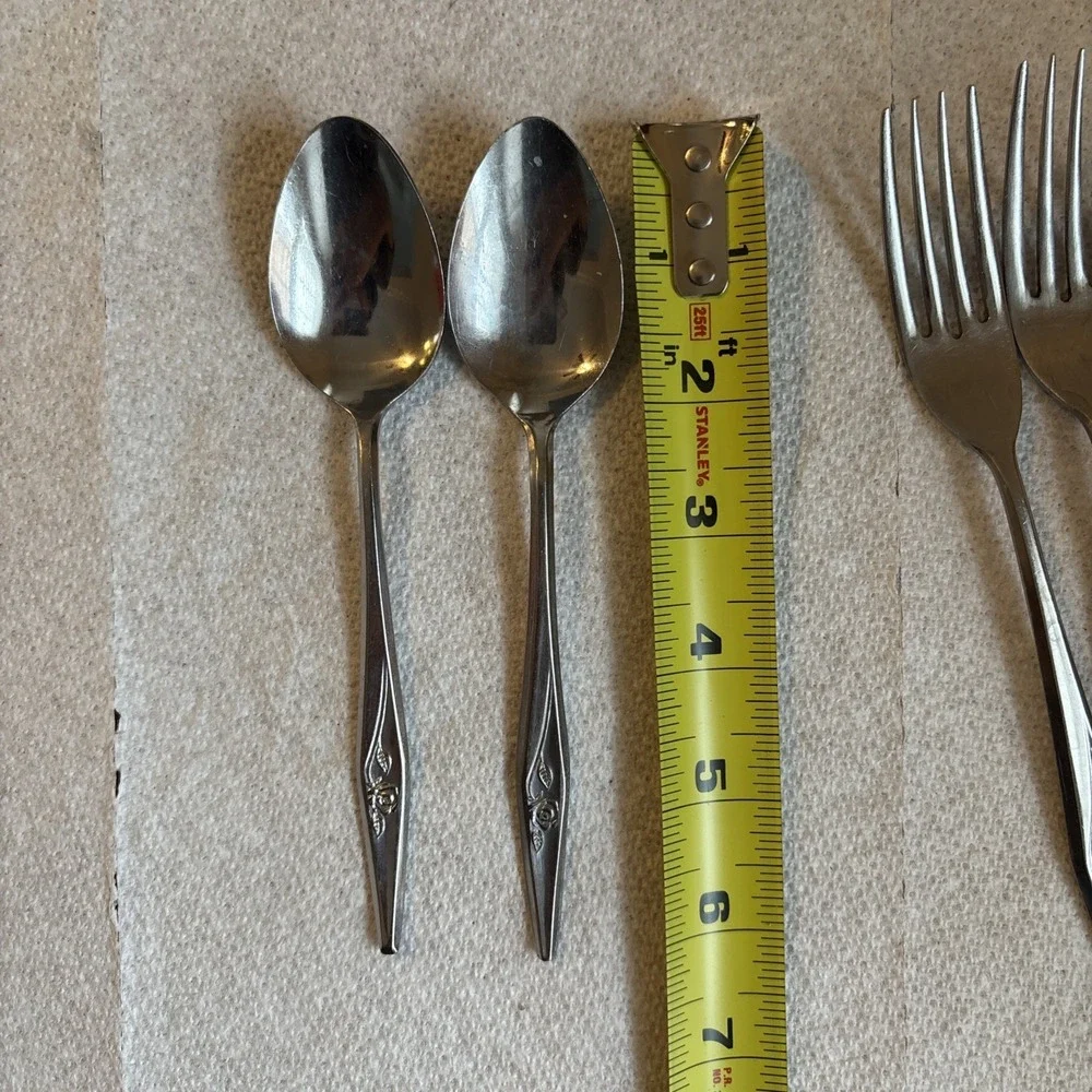 Creative Manor SPRITELY ROSE Stainless 2 Teaspoon 2 Tablespoon 1 Knife Flatware